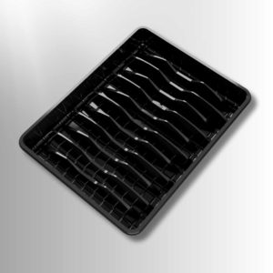 Bandeja compartimentada para patas de pulpo negra