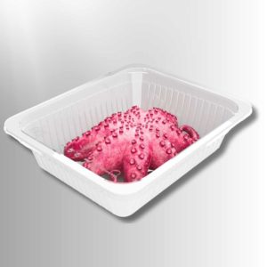 bandeja envasado pulpo fresco