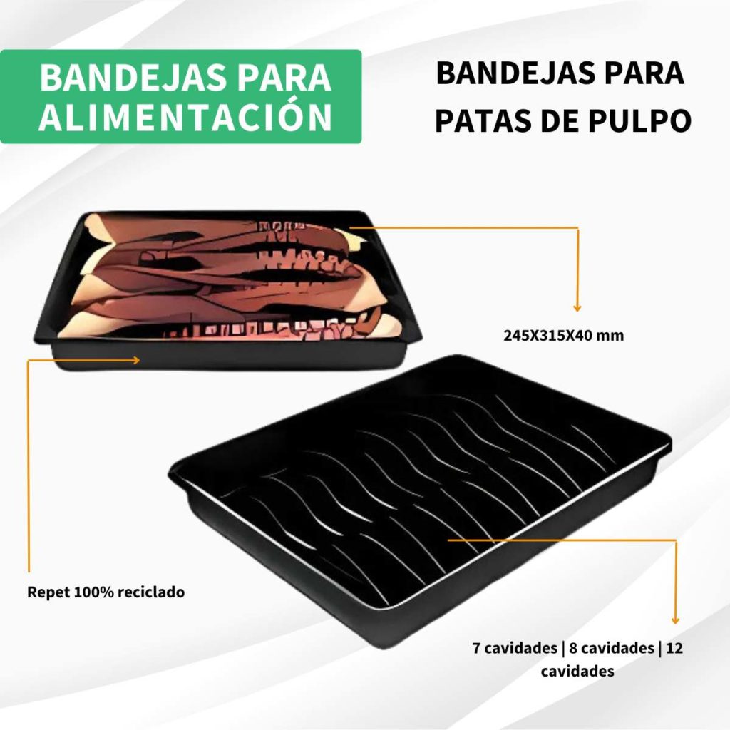 bandejas para alimentación especial patas de pulpo